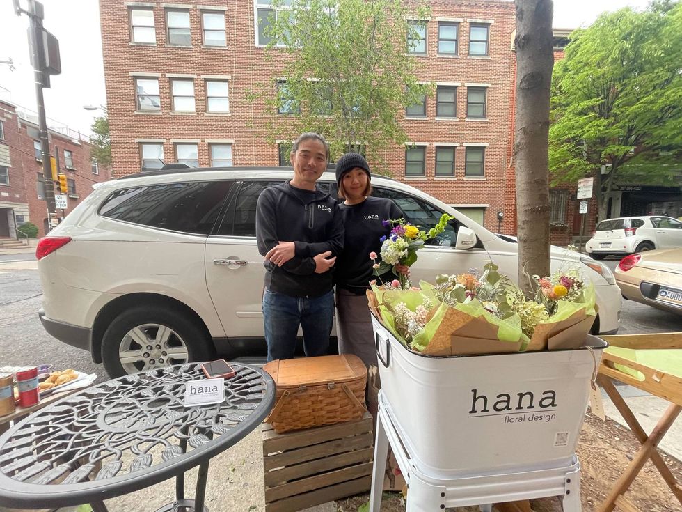 East Oak Lane florists Takehida and Kae Tanaka, founders of Hana Floral design, are two of the featured artists.