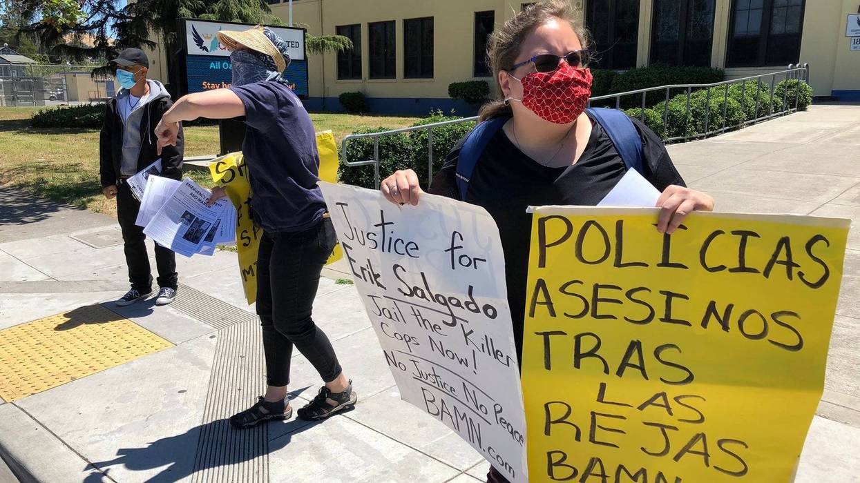 East Oakland Demonstrators Protest Fatal Shooting by CHP, June 8, 2020