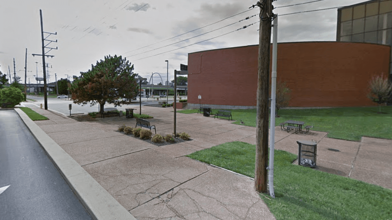 East St. Louis with arch in the background