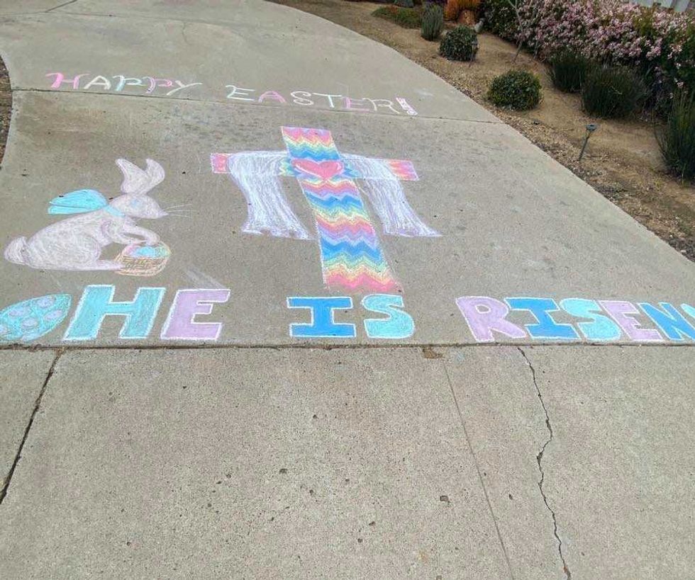 Easter Sidewalk Art