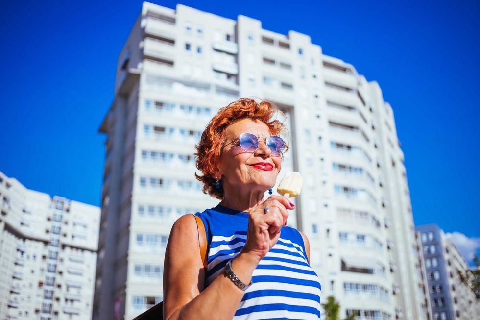 eating ice cream