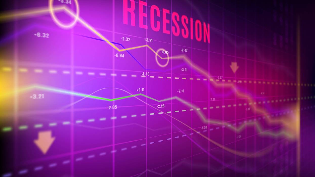 Economics recession, crashed stock loss trading