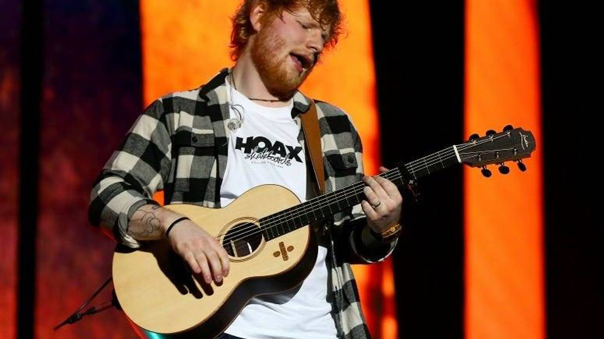 Ed Sheeran performing in Perth