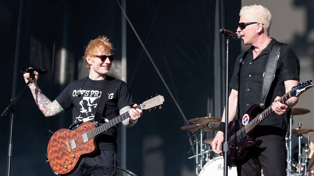 Ed Sheeran performs with Dexter Holland of The Offspring at 2024 BottleRock at Napa Valley Expo on May 26, 2024 in Napa, California