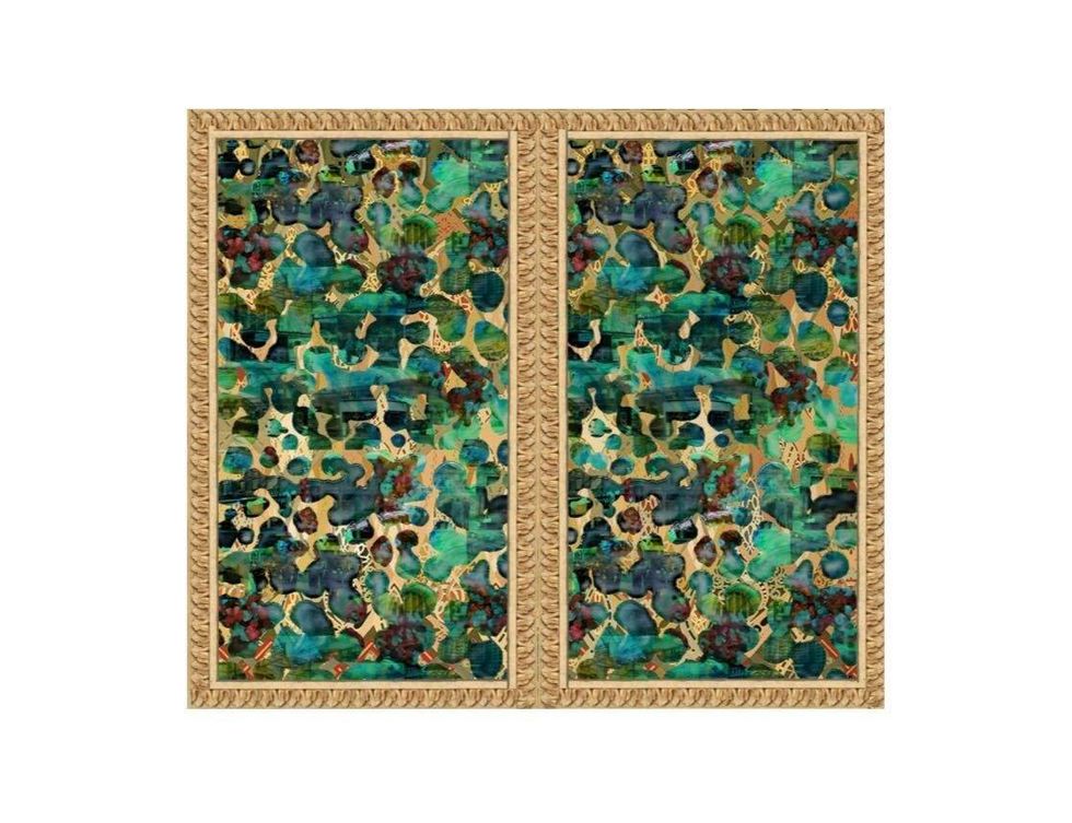 "Edgewater Mélange (east)," Smalti-mosaic framed by cast ceramic elements for station corridor walls inside Berwyn Station.