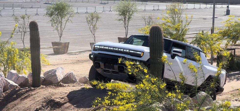 Edition One Hummer EV climbing terrain