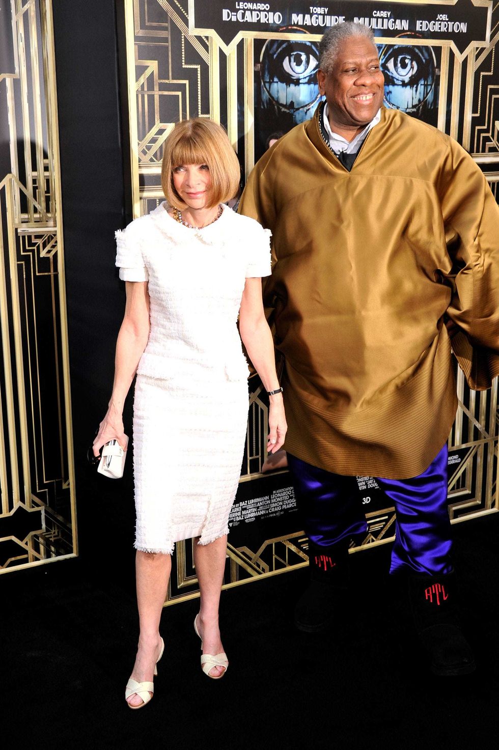 Editor-in-chief of American Vogue Anna Wintour and André Leon Talley attend the "The Great Gatsby" world premiere at Avery Fisher Hall at Lincoln Center for the Performing Arts on May 1, 2013 in New York City.