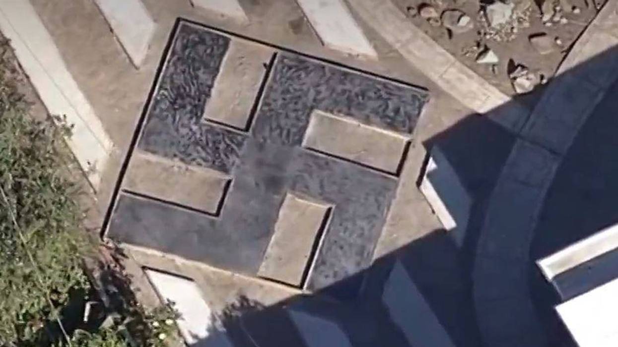 El Sobrante residents are upset about a swastika that a neighbor etched into his concrete driveway.