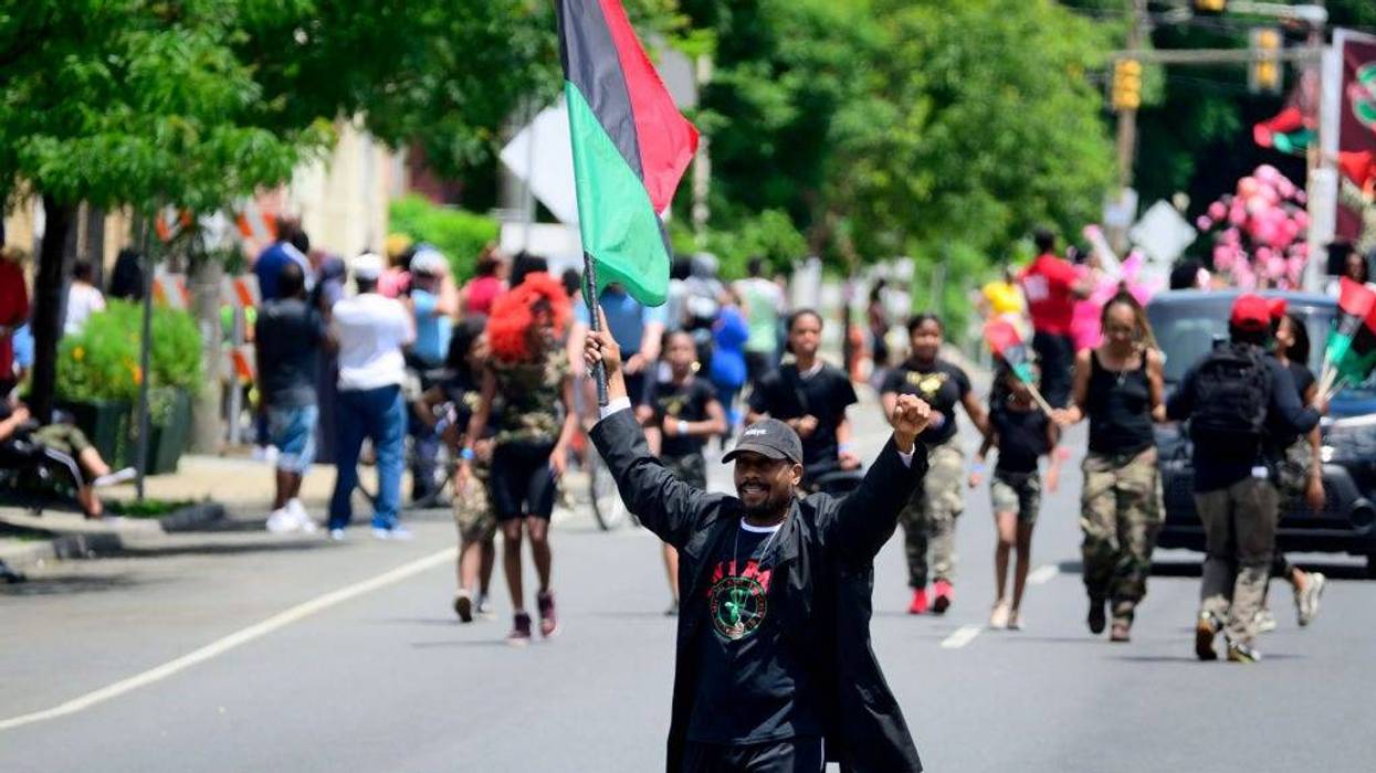 Elected officials, community leaders, youth and drum and marching bands take part in the second annual Juneteenth Parade in Philadelphia on June 22, 2019.