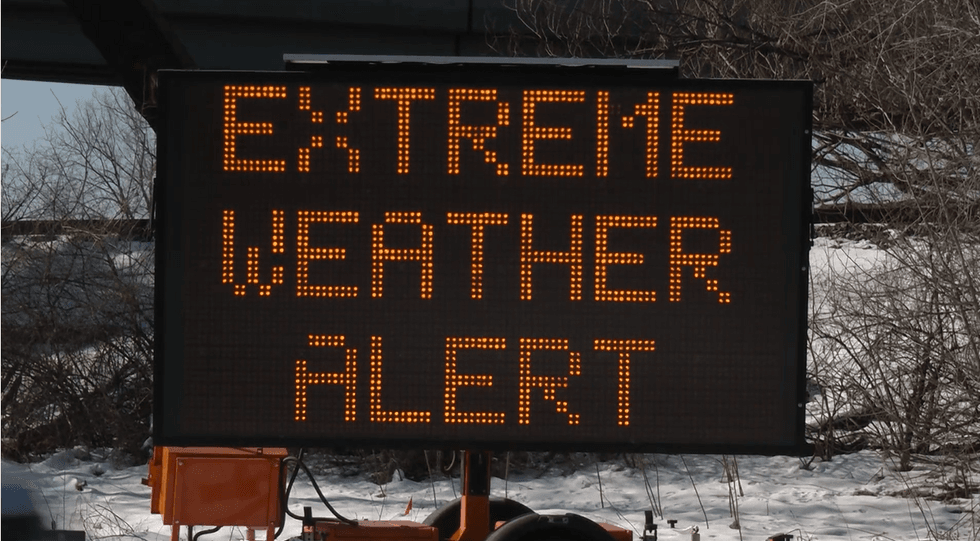 Electronic message boards are going up in the city reminding people of the extreme cold Friday.
