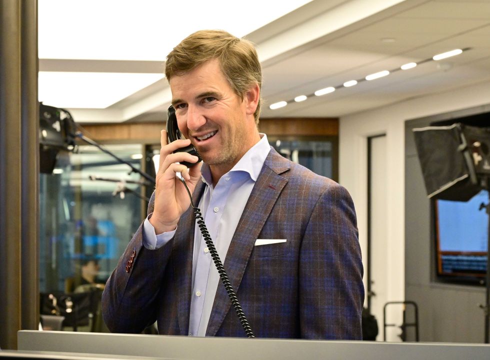 Eli Manning attends Charity Day 2024 hosted by The Cantor Fitzgerald Relief Fund at Cantor Fitzgerald on September 11, 2024