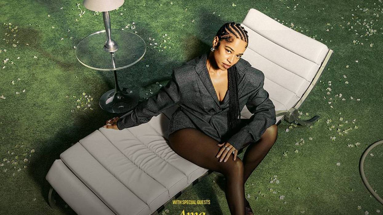 Ella Mai 'Do You Still Love Me? 2026 Tour' poster: artist in blazer on lounge chair.