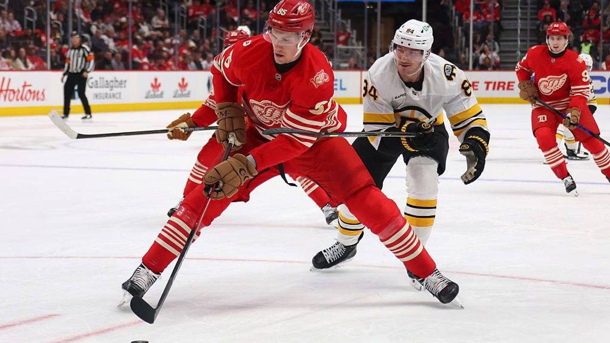 Elmer Soderblom with the Red Wings