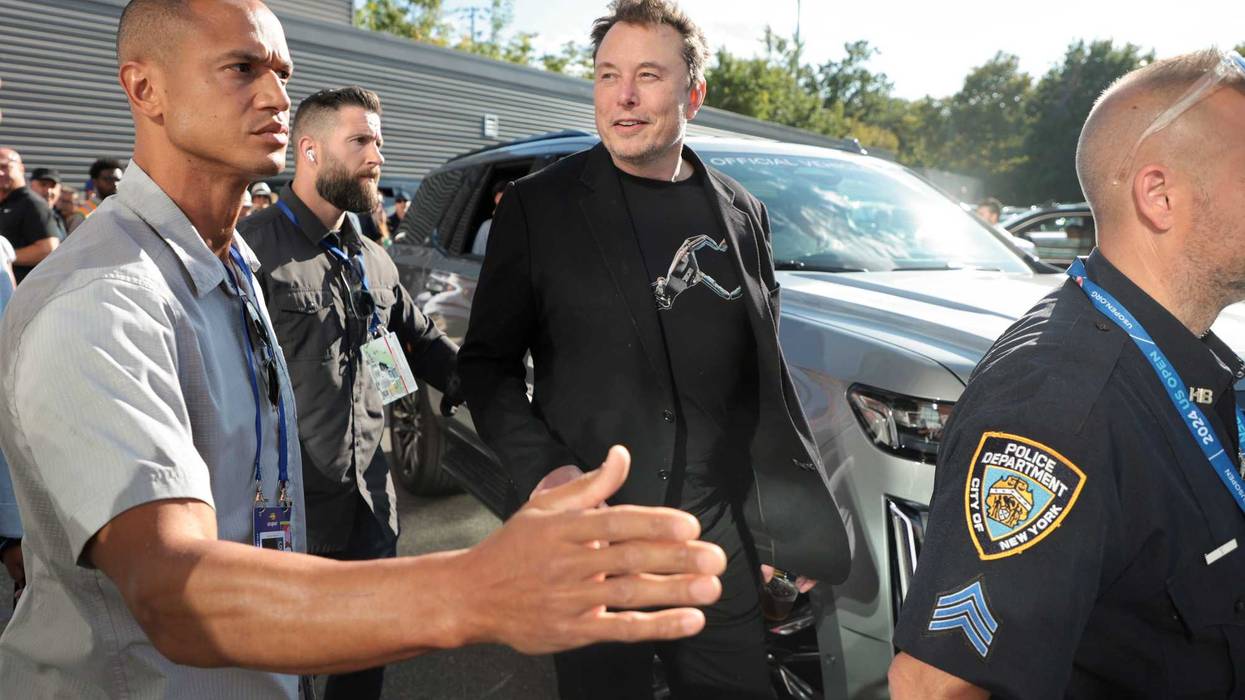 Elon Musk attends the men's final on day fourteen of the 2024 US Open Tennis Championships at the USTA Billie Jean King Tennis Center in Flushing Meadows, Queens, on Sept. 8, 2024