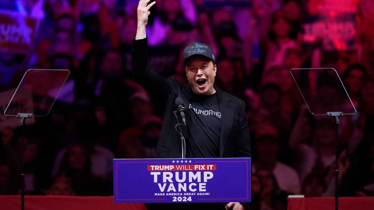 Elon Musk speaks before Republican presidential nominee former President Donald Trump at a campaign rally at Madison Square Garden, Oct. 27, 2024, in New York.
