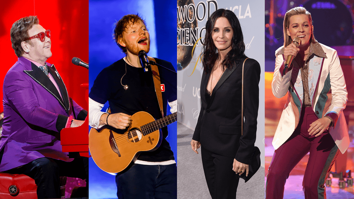Elton John , Ed Sheeran, Courteney Cox and Brandi Carlile