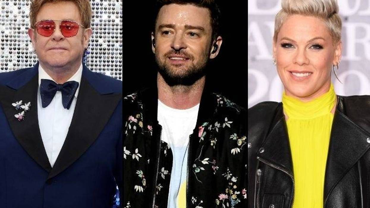 Elton John, JUstin Timberlake, and Pink