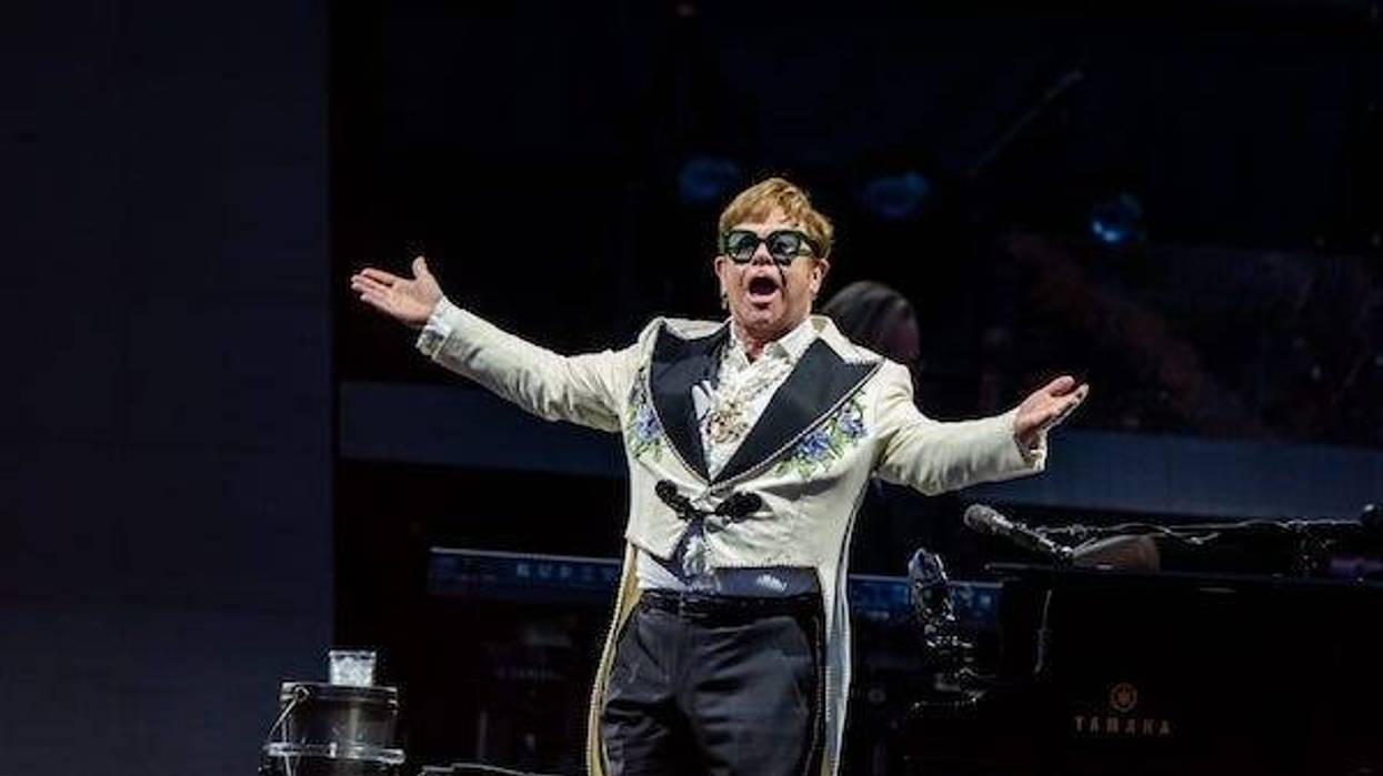 Elton John performs during his Farewell Yellow Brick Road tour at MetLife in East Rutherford, NJ