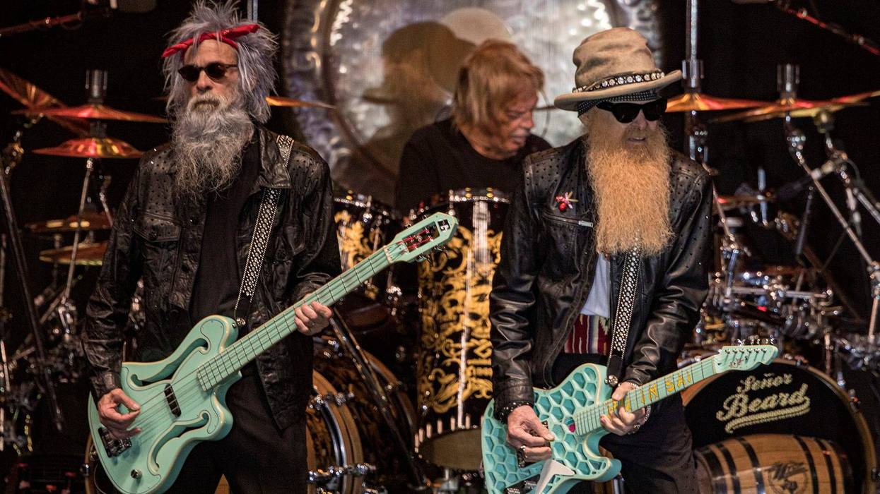 Elwood Francis, Frank Beard, and Billy Gibbons of ZZ Top