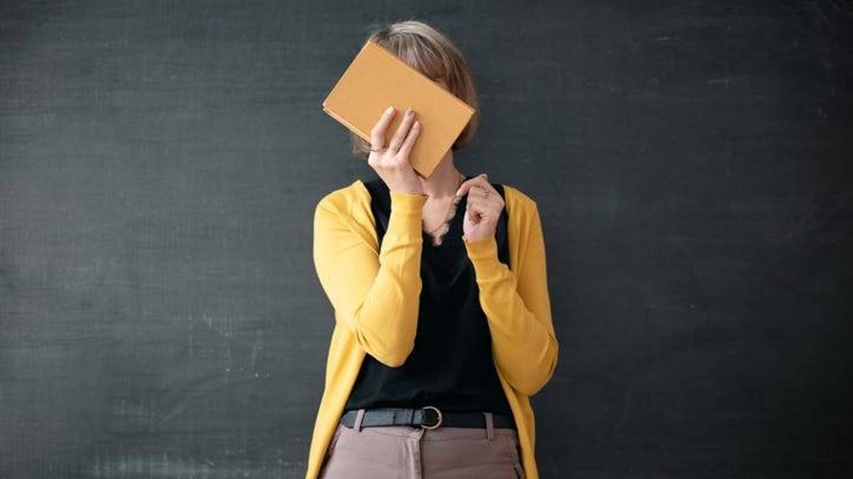 Embarrassed teacher
