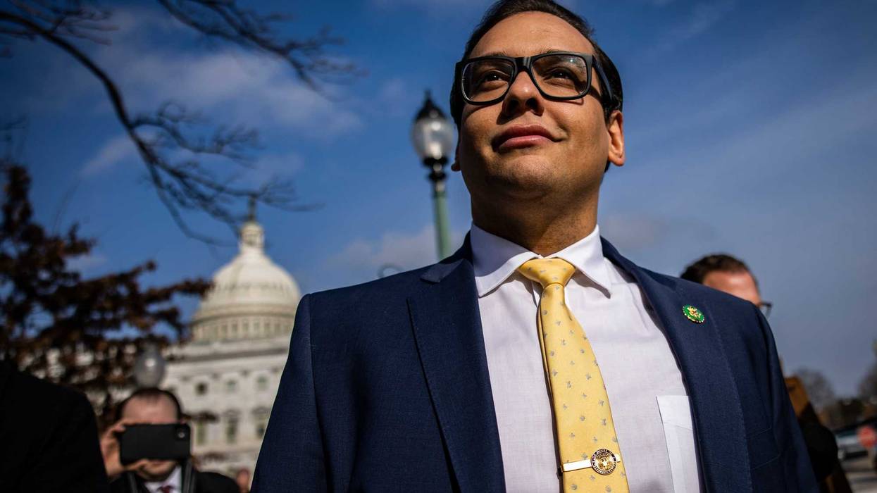 Embattled New York Representative George Santos, a Republican, leaves the U.S. Capitol building following a vote in the House in Washington, D.C., on Jan. 12, 2023.