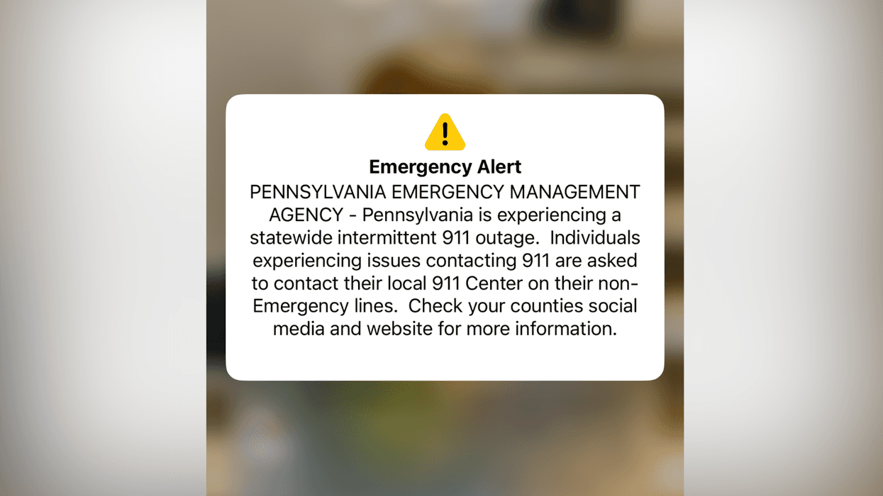 Emergency alert about Pa. 911 outage