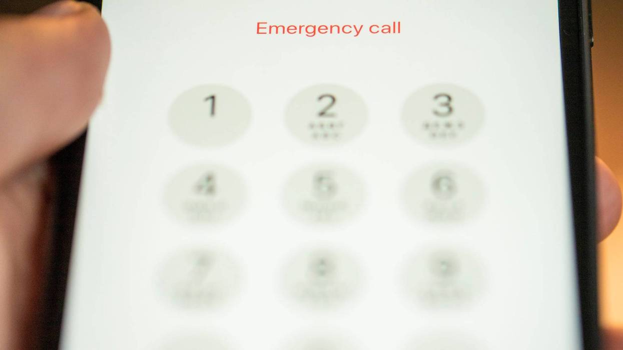 Emergency Call screen on cell phone