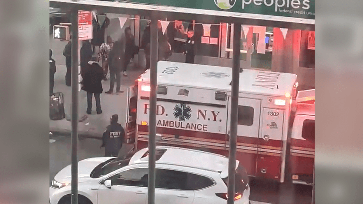 Emergency responders at the corner of East 117th Street and Second Avenue after a 13-year-old boy was slashed.