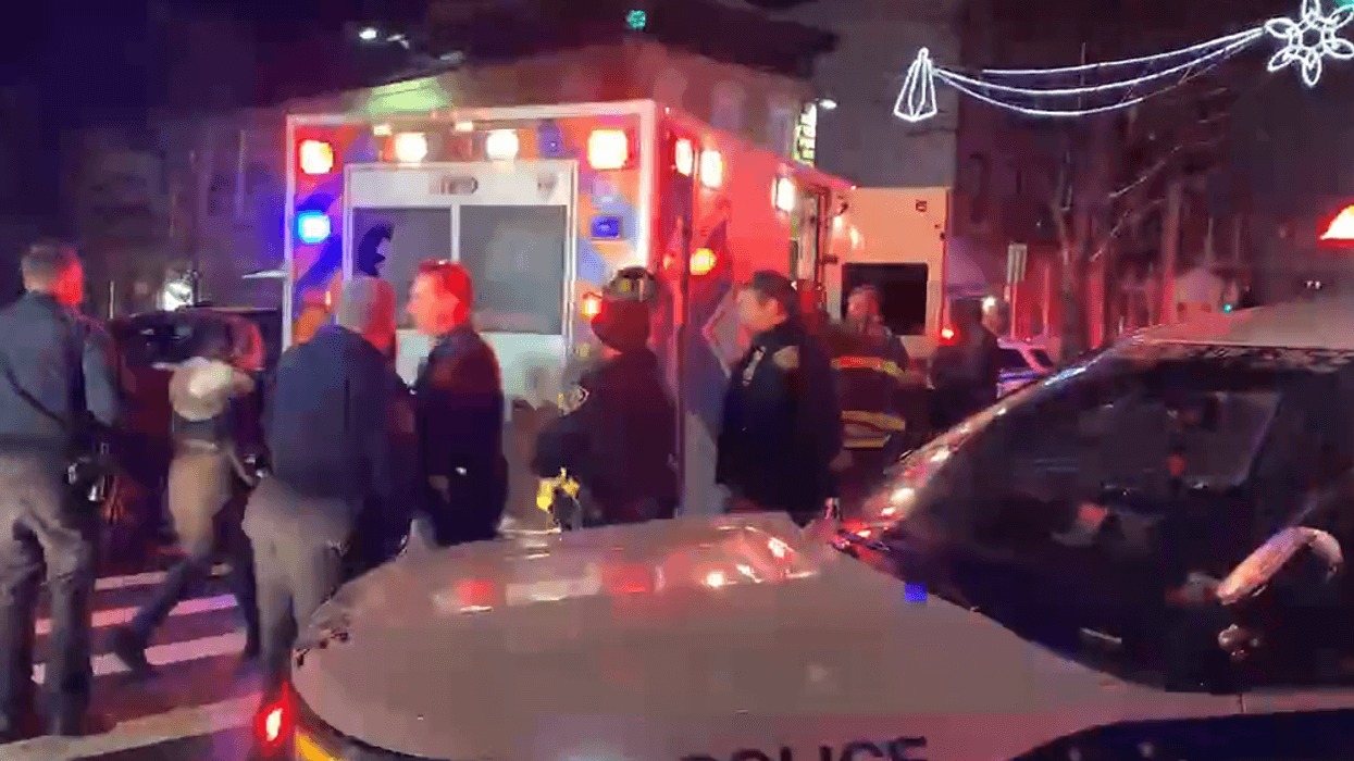 Emergency responders at the scene of a pedestrian struck in Dyker Heights on Tuesday evening.