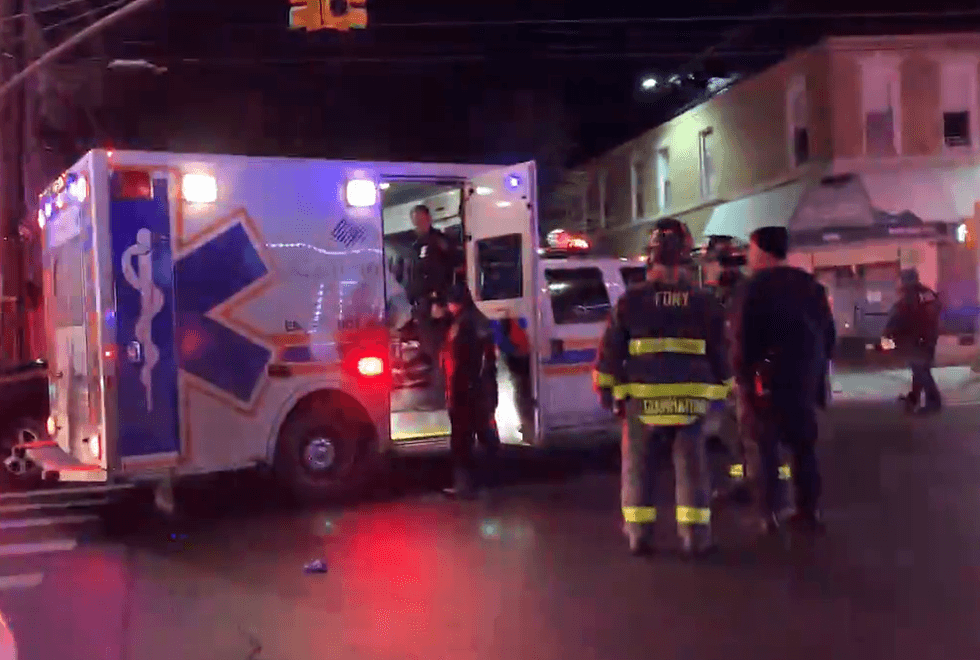 Emergency responders at the scene of a pedestrian struck in Dyker Heights on Tuesday evening.