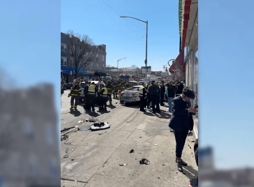 Emergency responders at the scene of the crash on March 20, 2023