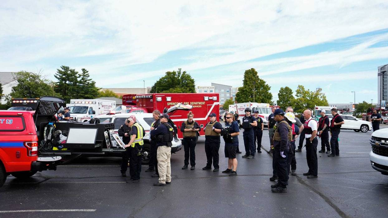 Emergency services respond to unconfirmed reports of an incident at Princeton High School on Friday, September 23, 2022.