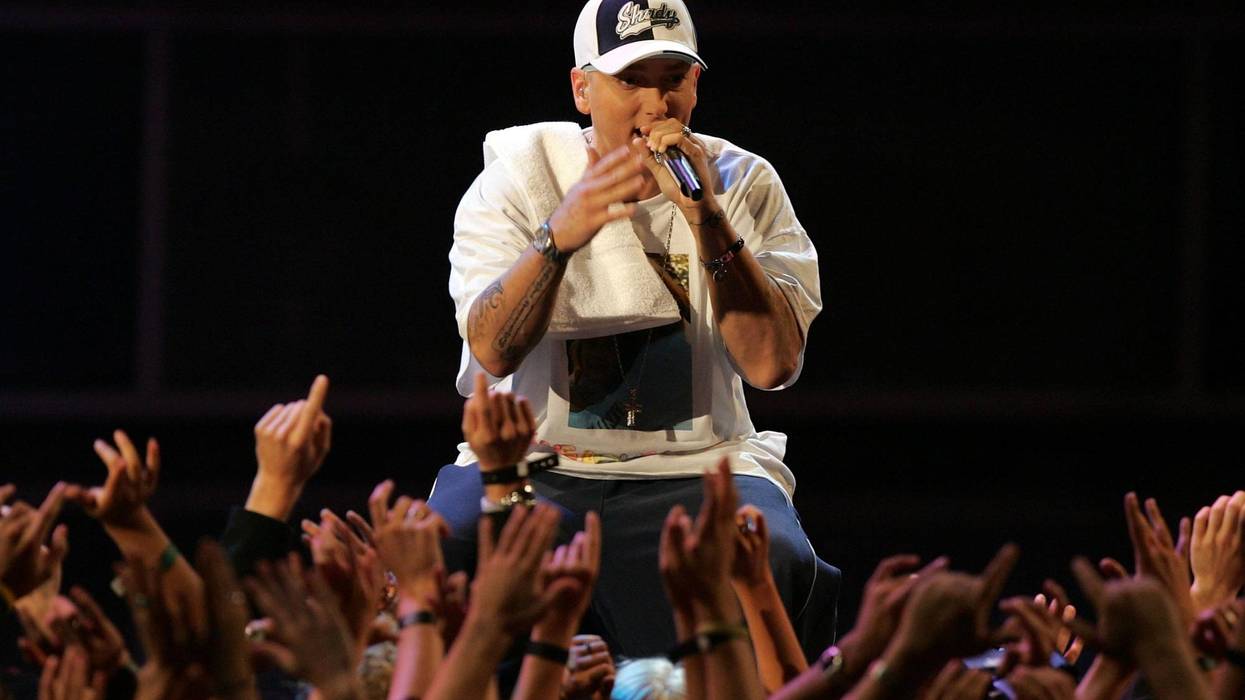 Eminem rapping in 2005
