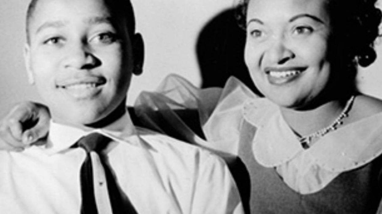 Emmett Till is shown with mother Mamie Till before his ill-fated trip to Mississippi where he was lynched by two white men.