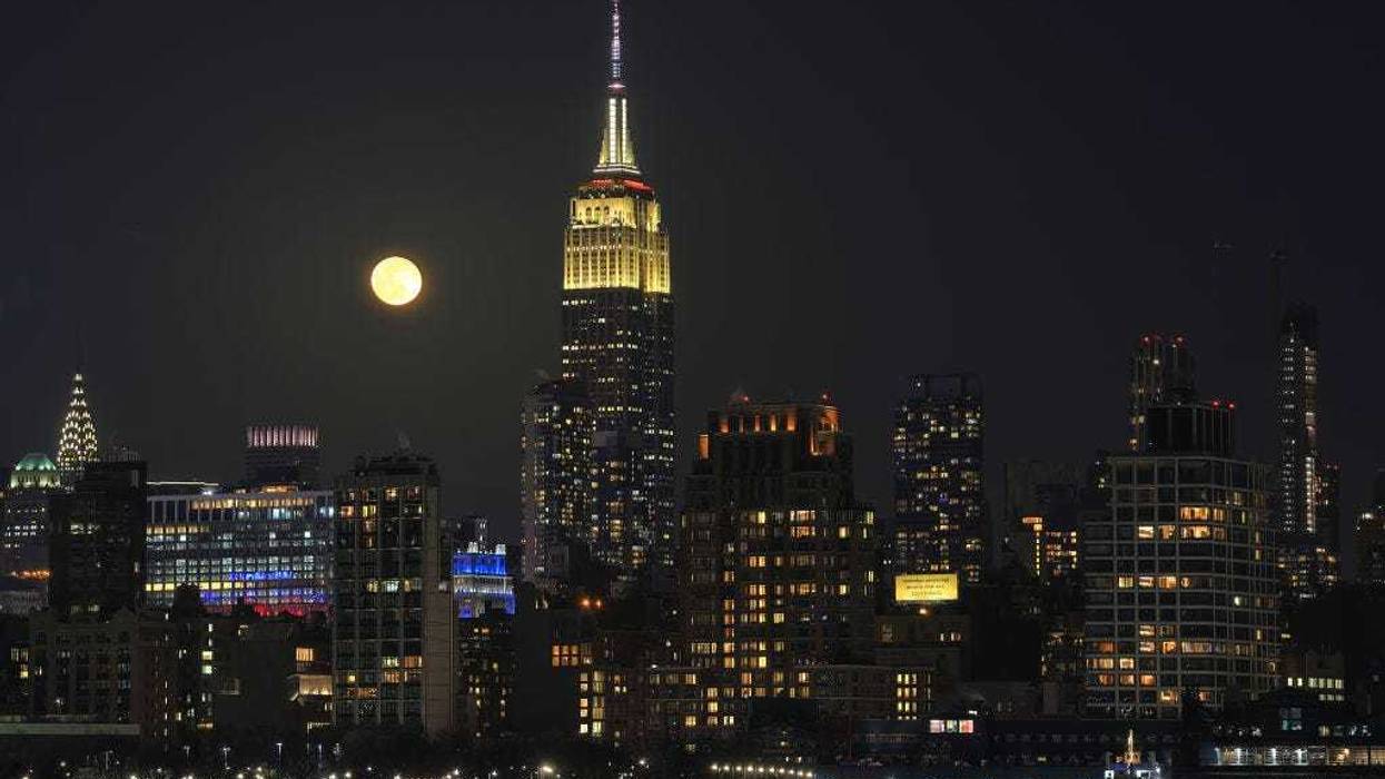Empire State Building in New York City on Feb. 25, 2024, as seen from Hoboken, New Jersey.