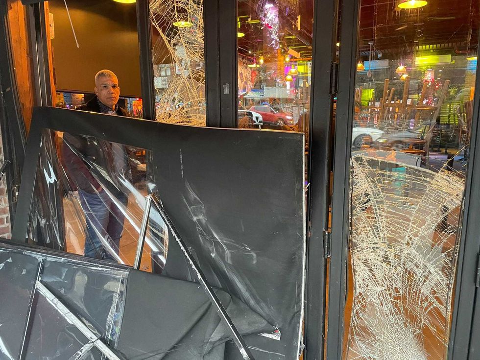 Employees at the Inwood Bar & Grill were assessing the damage Tuesday morning
