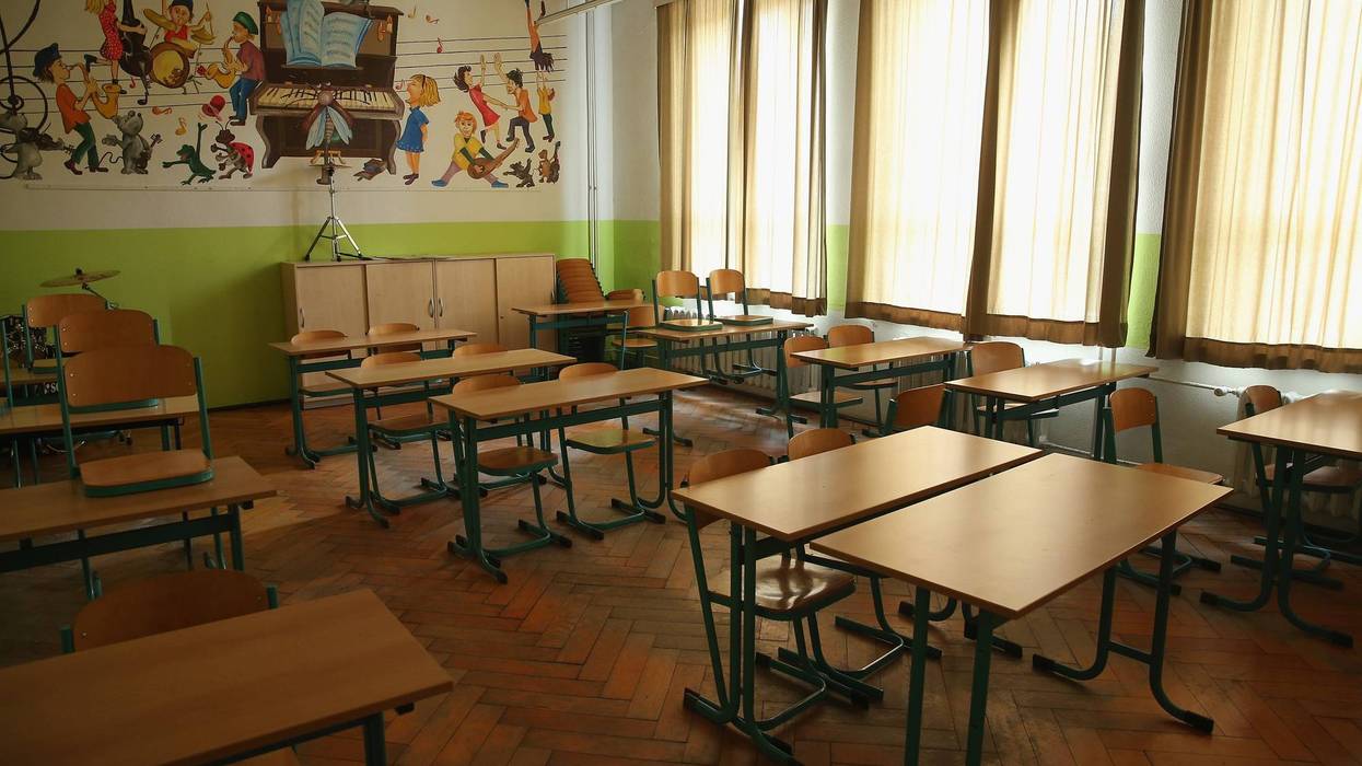 Empty classroom in Germany