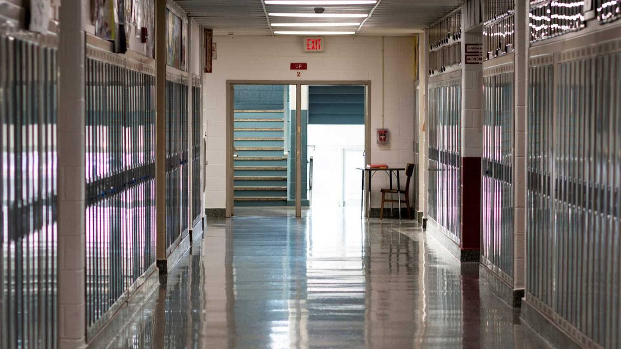 Empty hallway in a school