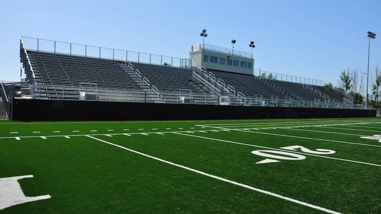 Empty high school football stadium