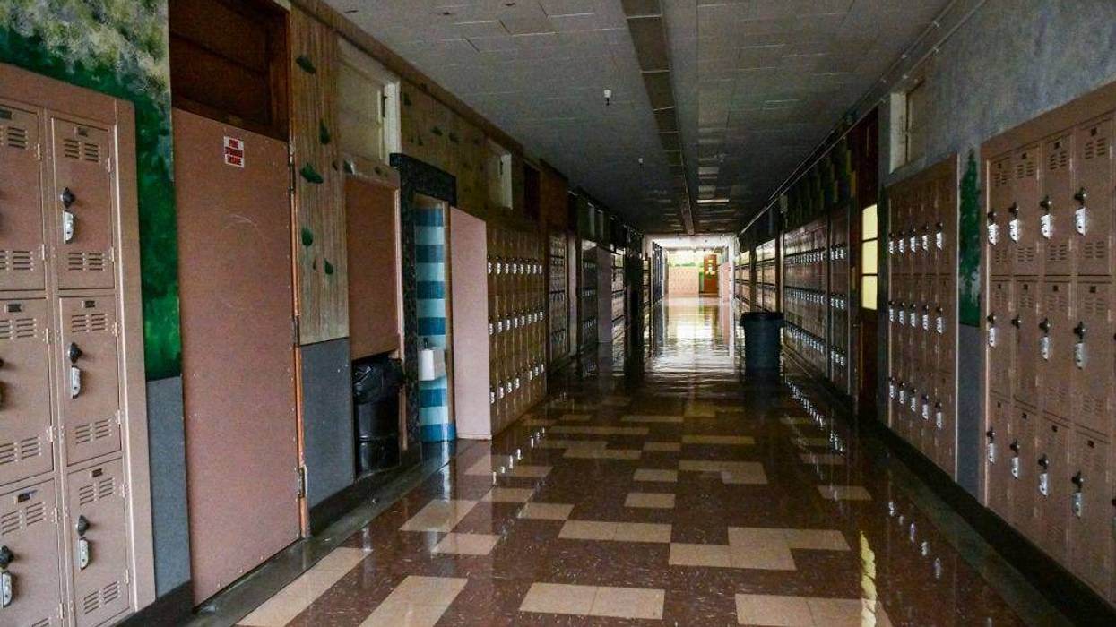 Empty Hollywood High hallway on September 08, 2020 in Los Angeles, California. LAUSD school campuses remain closed during the COVID-19 pandemic, however many teachers are opting to broadcast lessons virtually from their empty classrooms. In-person learning returns to LAUSD schools Aug. 16. But for families who are still hesitant to send their children back, the deadline to enroll in online school is Aug. 6.