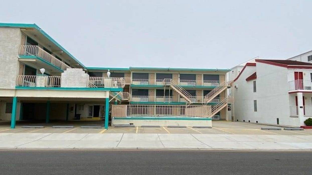 Empty motel parking lots in the Wildwoods