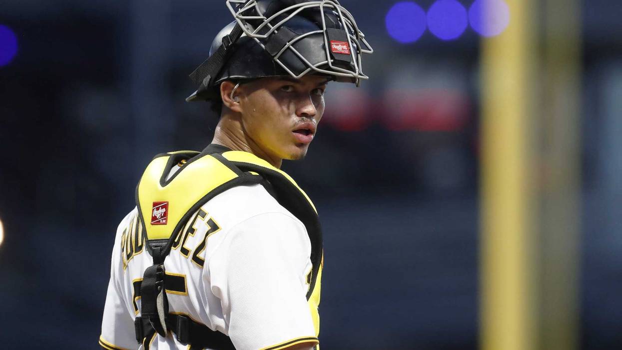 Endy Rodriguez behind the plate