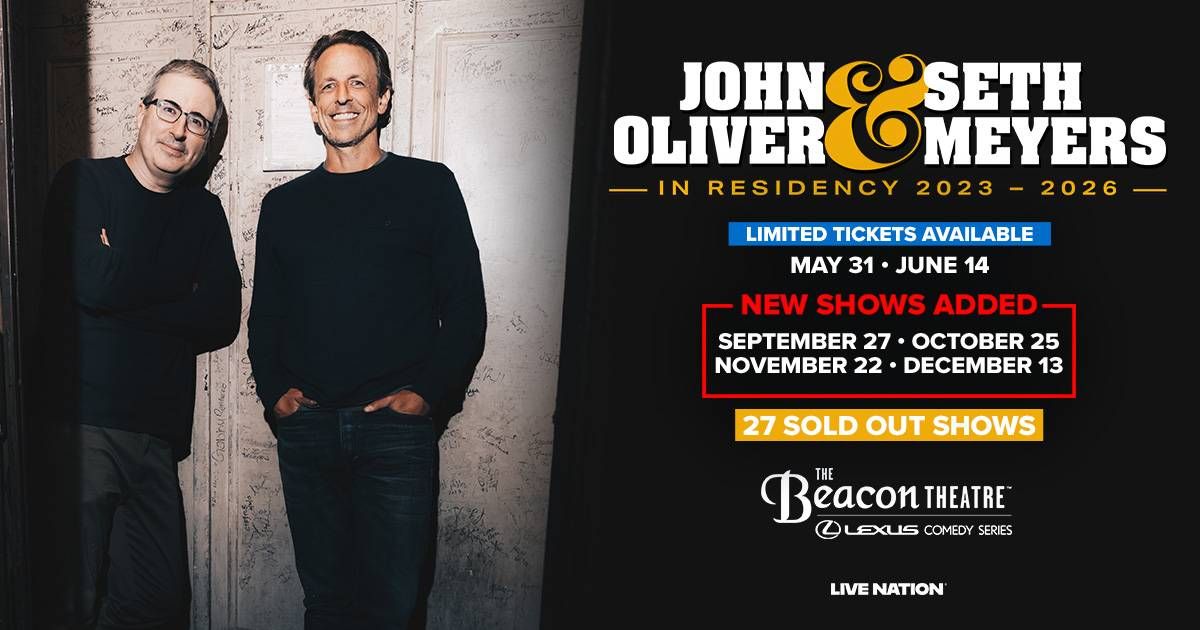 Enter for a Chance to Win Tickets to See John Oliver & Seth Meyers