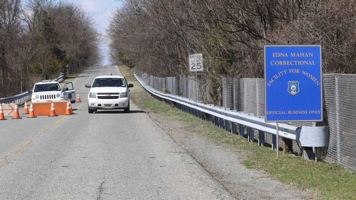 Entrance to the Edna Mahan Correction Facility in Clinton, NJ on March 27, 2021.