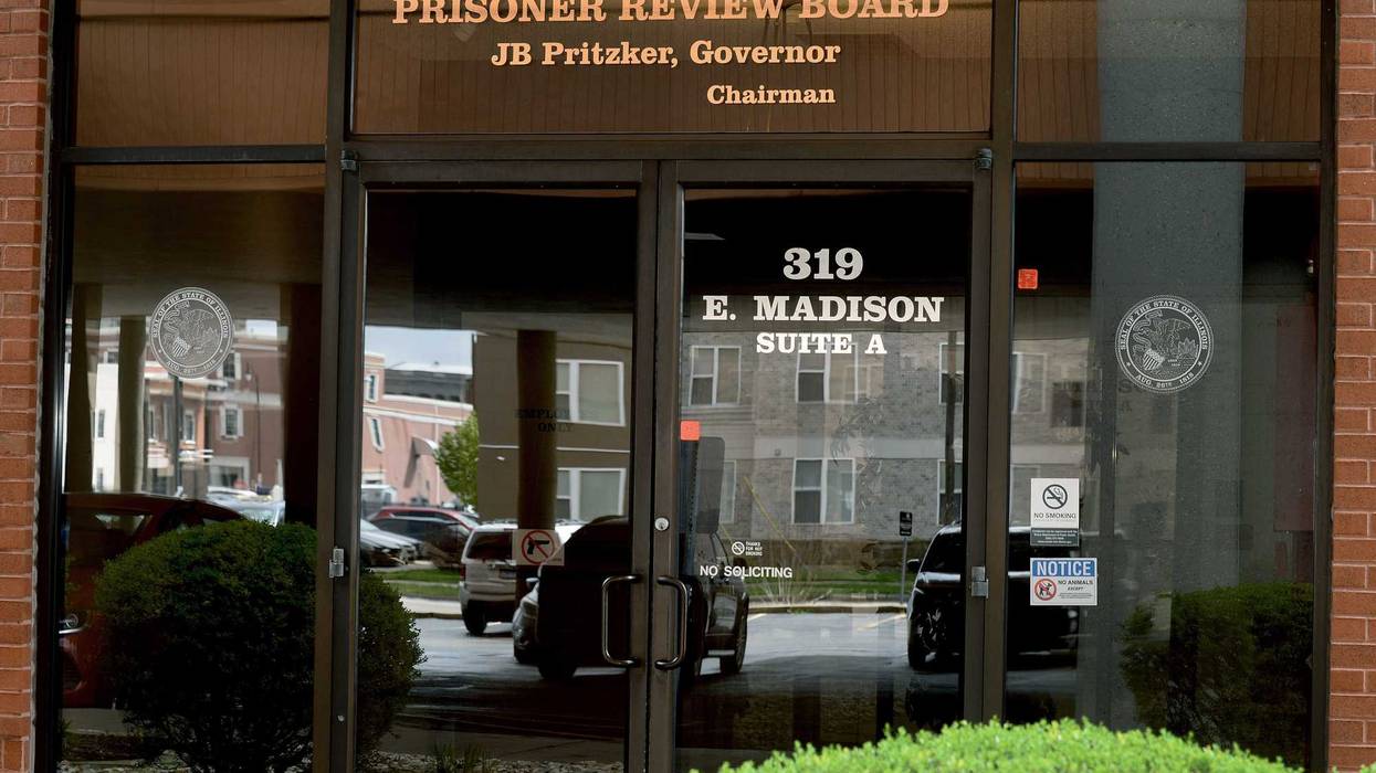 Entrance to the State of Illinois Prisoner Review Board building Tuesday, April 2, 2024.