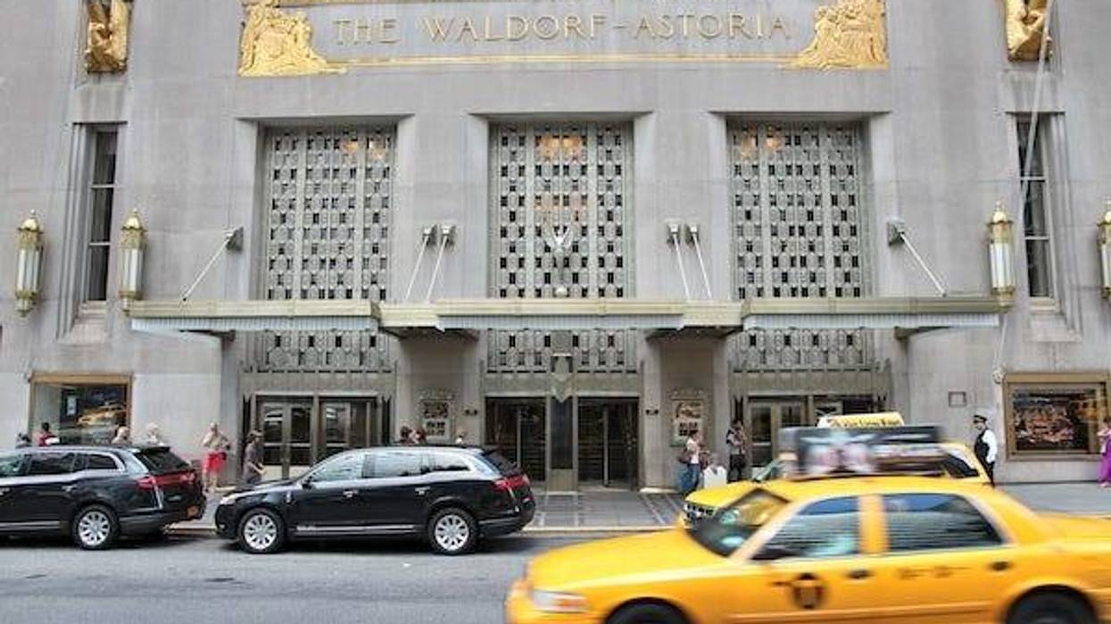 Entrance to the Waldorf Astoria, New York