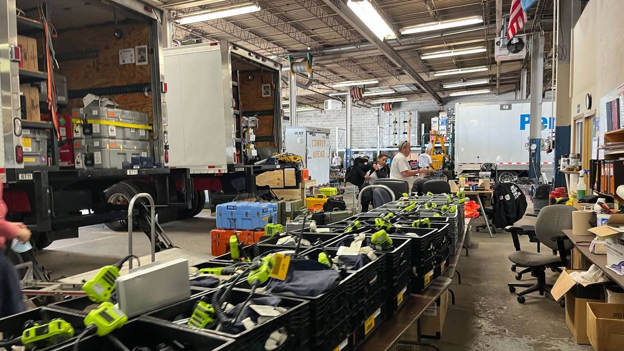 Equipment being loaded onto trucks for the Pennsylvania Task Force One, which will assist Hurricane Ian victims.