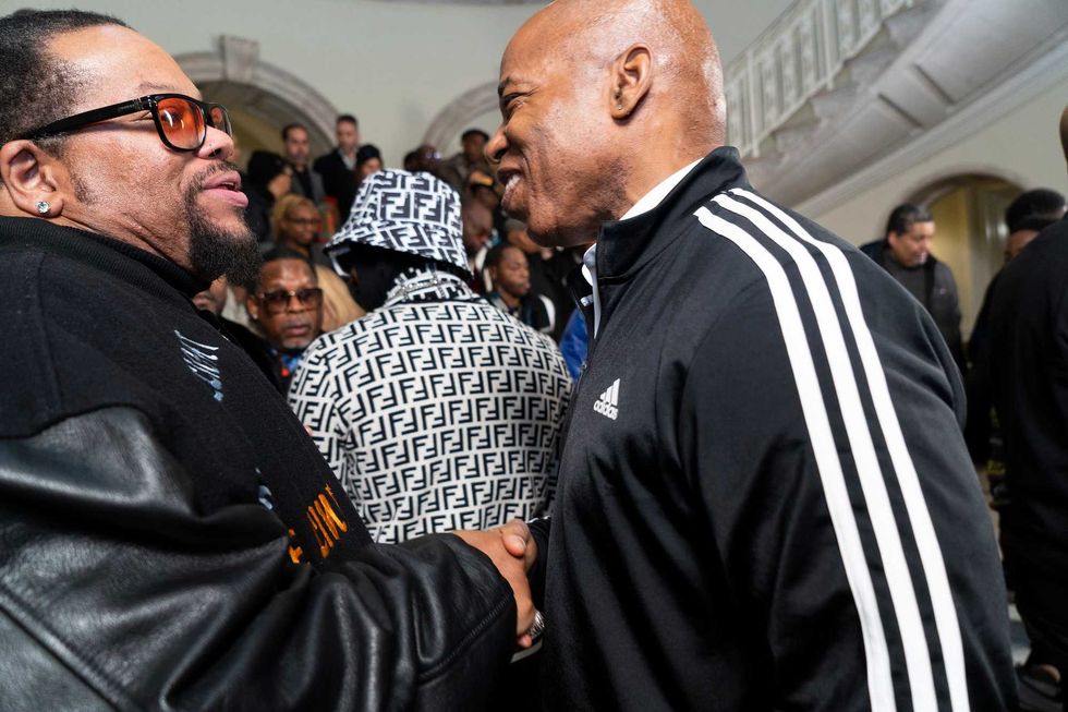 Eric Adams with hip hop legends