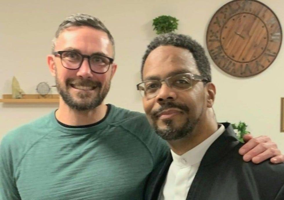 Eric Marsh of The Fathering Circle and Toby Fraser of Lutheran Settlement House work with the People