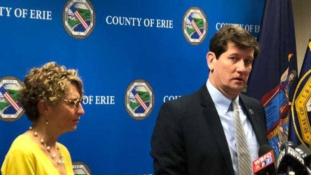 Erie County Health Commissioner Dr. Gale Burstein, and County Executive Mark Poloncarz